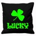 LUCKY CUSHION COVER 18" X 18" IRISH ST PATRICKS DAY CLOVER GREEN LEPRECHAUN HOME   162491917101